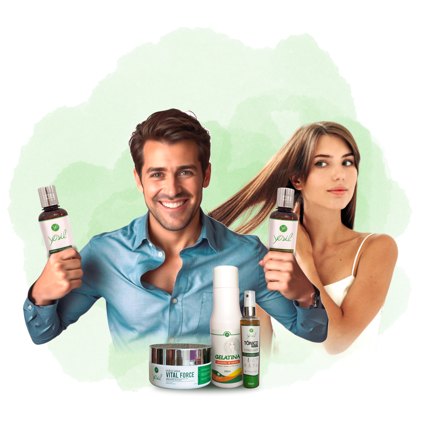 Kit Shampoo e Máscara Homem e Mulher
